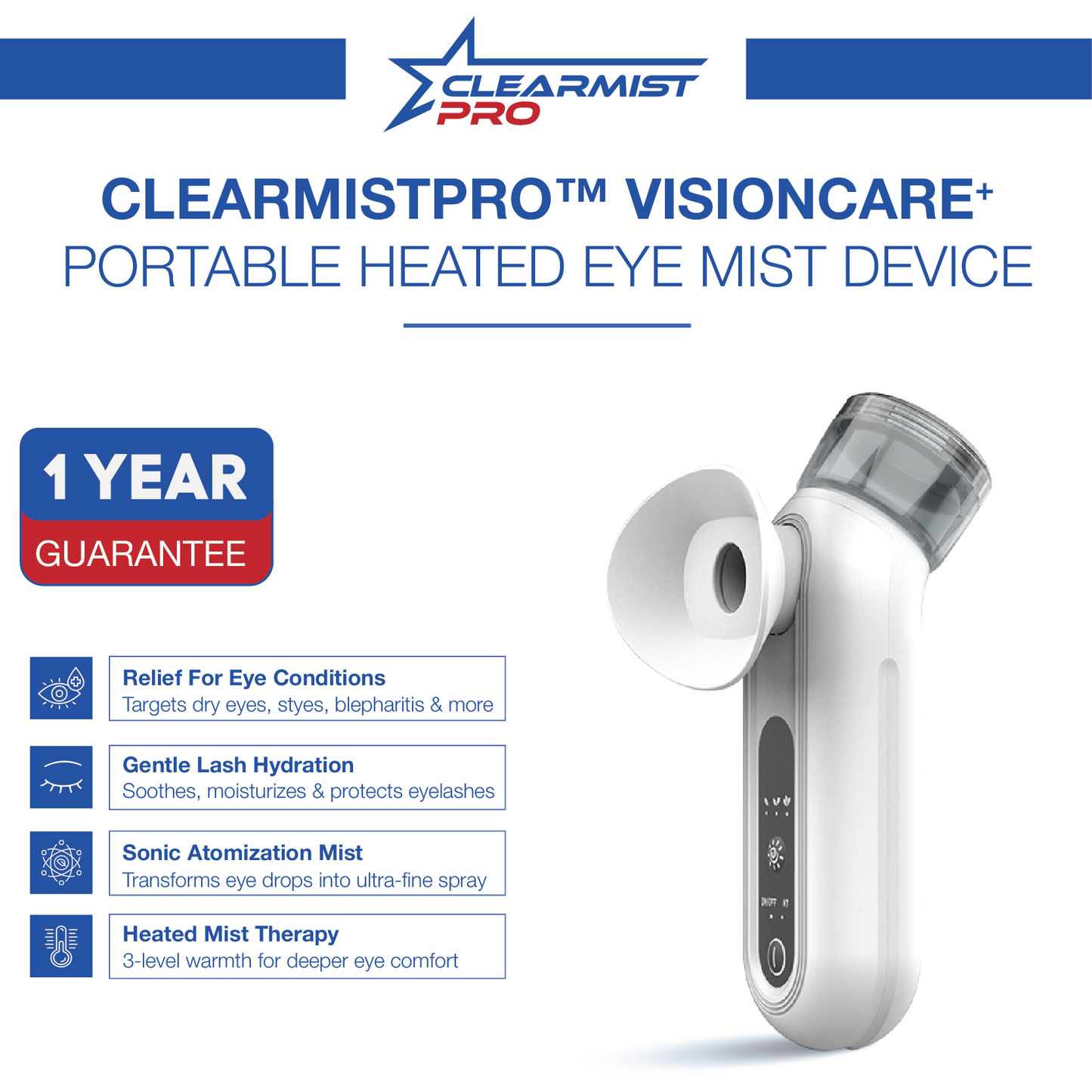 ClearMistPro™ Visioncare+ Portable Heated Eye Mist Device