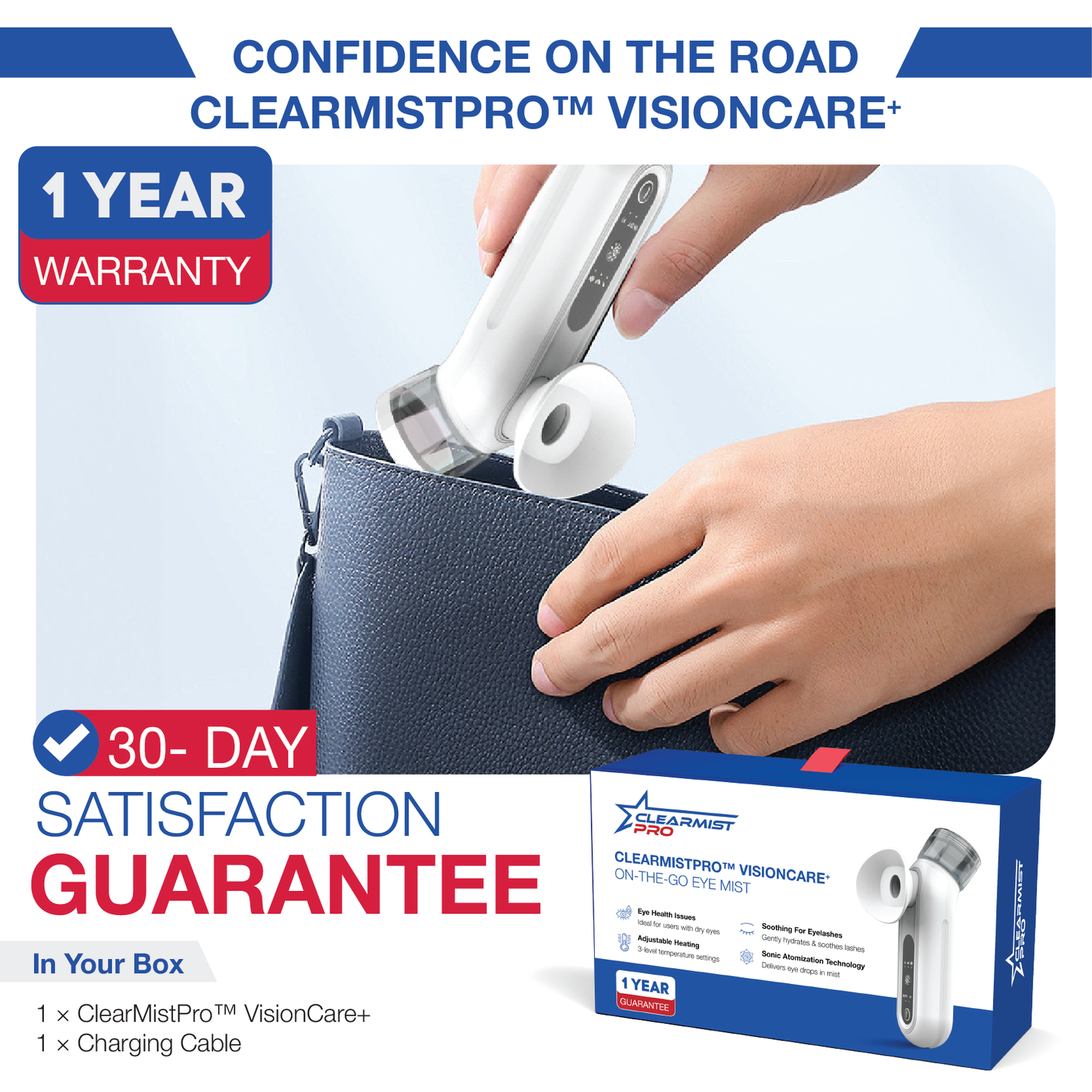 ClearMistPro™ Visioncare+ Portable Heated Eye Mist Device