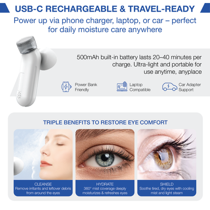 ClearMistPro™ Visioncare+ Portable Heated Eye Mist Device CMP001